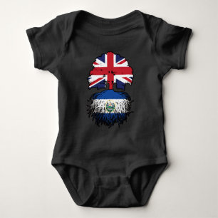 El Salvador Salvadoran, britisches Tree-Roots-Flag Baby Strampler