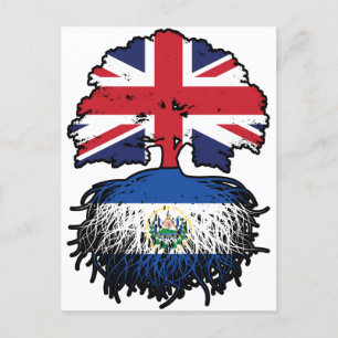 El Salvador Salvadoran, britisches Tree-Roots-Flag Postkarte