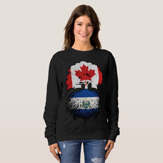 El Salvador Salvadoran kanadische Treppenroots Sweatshirt (Vorne ganz)