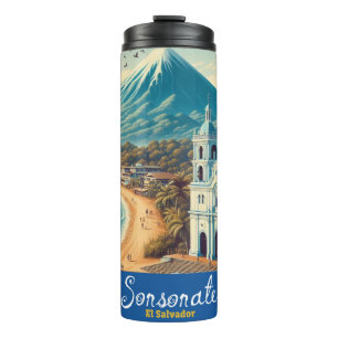 El Salvador   Sonsonate Travel Vintag Retro Thermosbecher