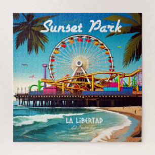El Salvador Sunset Park Reise Vintage Retro Puzzle