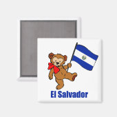 El Salvador Teddy Bear Magnet (Vorderseite/Rückseite)