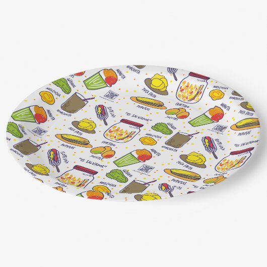 El Salvador, Teller, Papier salvadorianische Pappteller (Schrägansicht)