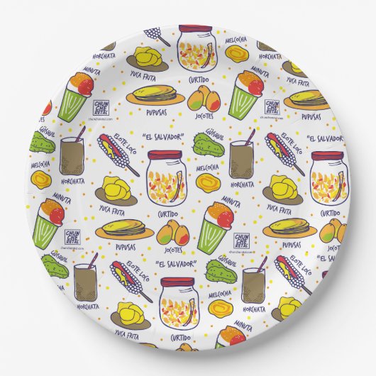 El Salvador, Teller, Papier salvadorianische Pappteller (Vorderseite)