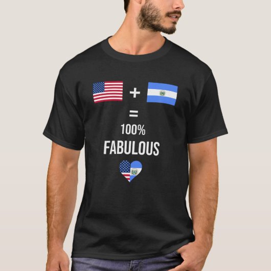 El Salvador USA Shirt Flaggen Halb Salvadoran Halb (Vorderseite)