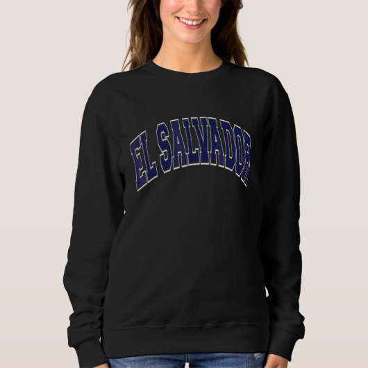 El Salvador Varsity Style Navy Blue Text Sweatshirt (Vorderseite)