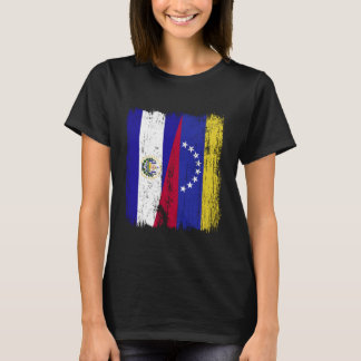 El Salvador Venezuela Half Flag Salvadorian Venezu T-Shirt