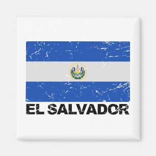 El Salvador Vintage Flagge Magnet