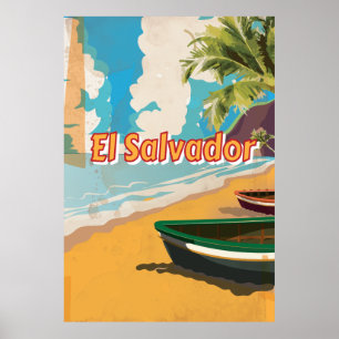El Salvador  Vintage Urlaubsposter Poster