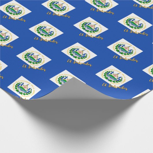 El Salvador Wrapping Paper, Salvador Flaggenpatrio Geschenkpapier (Ecke)