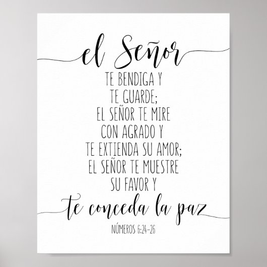El Señor Te Bendiga Y Te Guarde Poster (Vorne)