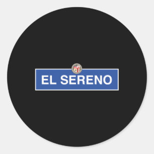 El Sereno Los Angeles Nela Straßenschild Kaliforni Runder Aufkleber