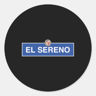 El Sereno Los Angeles Nela Straßenschild Kaliforni Runder Aufkleber