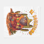 El Squatcho Bigfoot mit Maraca, Sombrero und Ponc Fleecedecke (Vorderseite (Horizontal))