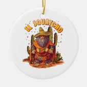 El Squatcho Bigfoot mit Maraca, Sombrero und Ponc Keramik Ornament (Vorne)