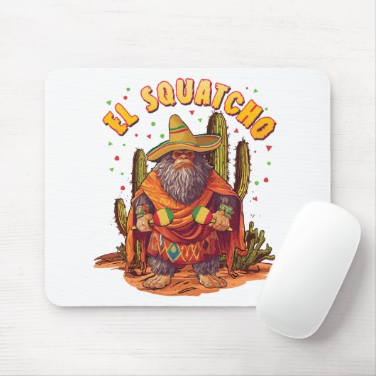 El Squatcho Bigfoot mit Maraca, Sombrero und Ponc Mousepad (Mit Mouse)