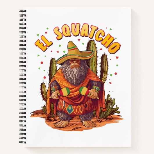 El Squatcho Bigfoot mit Maraca, Sombrero und Ponc Notizblock (Vorderseite)