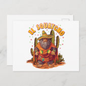 El Squatcho Bigfoot mit Maraca, Sombrero und Ponc Postkarte (Vorne/Hinten)