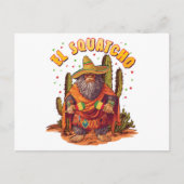 El Squatcho Bigfoot mit Maraca, Sombrero und Ponc Postkarte (Vorderseite)