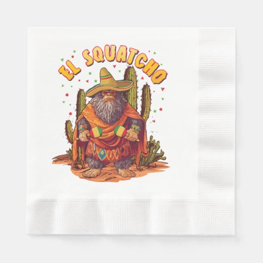 El Squatcho Bigfoot mit Maraca, Sombrero und Ponc Serviette (Vorderseite)