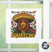 El Squatcho: Fiesta Bigfoot Sombrero Fensteraufkleber (Zuhause)