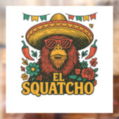 El Squatcho: Fiesta Bigfoot Sombrero Fensteraufkleber (Blatt 2)