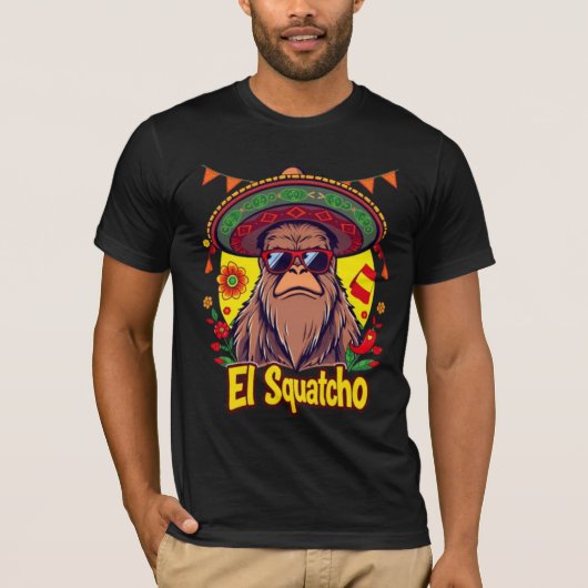 El Squatcho Funny Bigfoot Cinco de Mayo Design T-Shirt (Vorderseite)
