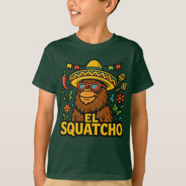 El Squatcho Niedlich Fiesta Bigfoot Cartoon Art T-Shirt