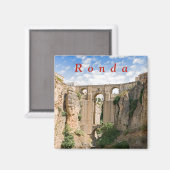 "El Tajo" von Ronda mit der Puente Nuevo. Magnet (Vorderseite/Rückseite)