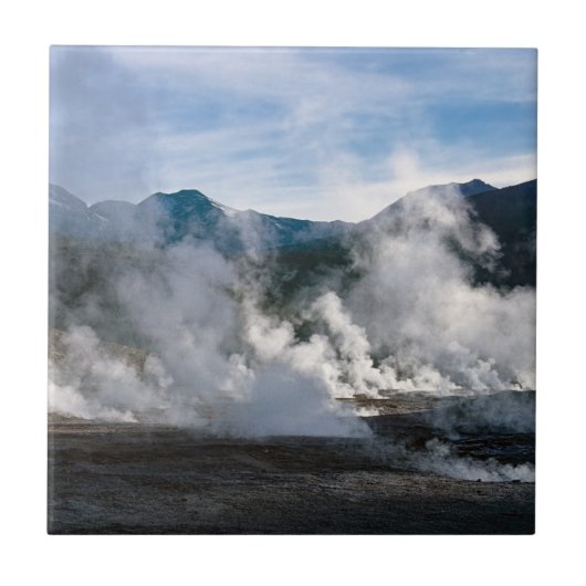 El Tatio Geysers bei San Pedro de Atacama - Chile Fliese (Vorderseite)