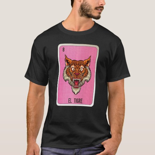El Tigre Mexican Lottery Mexico Loteria Cards T-Shirt (Vorderseite)