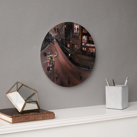 El Toro Torturado Painting by Alfred Fox Große Wanduhr (Büro)