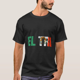 El Tri Mexico Fußball Fan Futbol beschädigte Flagg T-Shirt