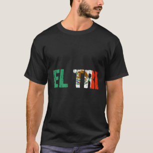 El Tri Mexico Fußball Fan Futbol beschädigte Flagg T-Shirt
