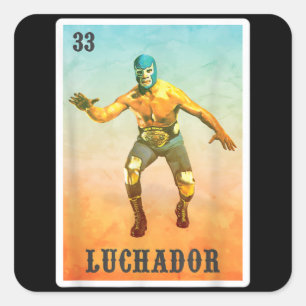 El Wrestler Lucha Libre - Mexiko Luchador Quadratischer Aufkleber