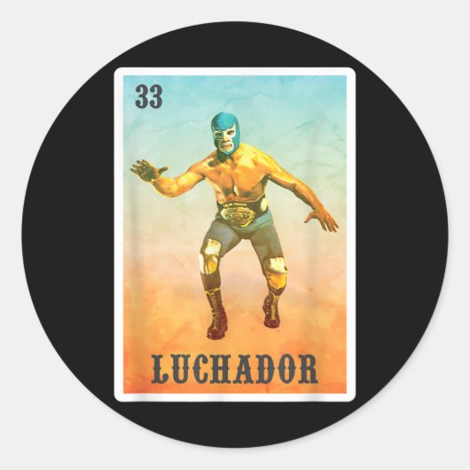 El Wrestler Lucha Libre - Mexiko Luchador Runder Aufkleber (Vorderseite)