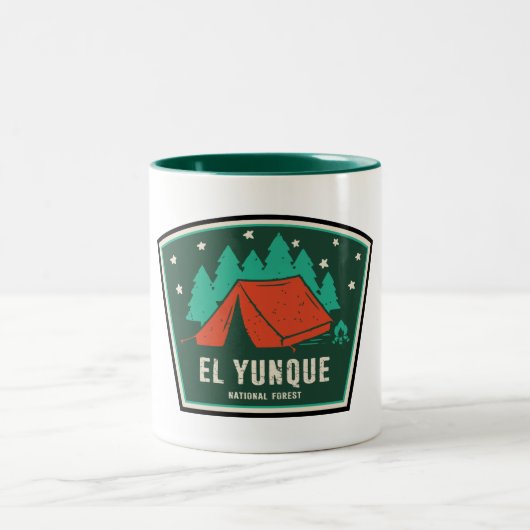 El Yunque National Forest Camping Zweifarbige Tasse (Mittel)