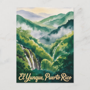 El Yunque National Forest Puerto Rico Aquarell Postkarte