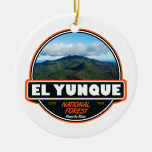 El Yunque National Forest Puerto Rico Emblem Keramik Ornament