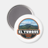 El Yunque National Forest Puerto Rico Emblem Magnet (Vorderseite/Rückseite)