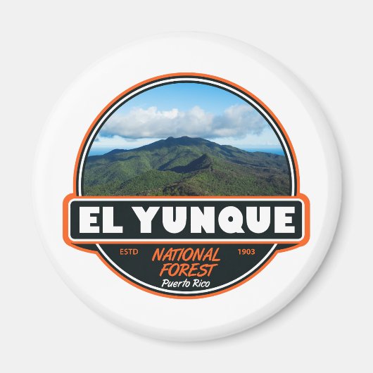 El Yunque National Forest Puerto Rico Emblem Magnet (Vorne)