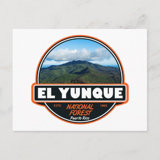 El Yunque National Forest Puerto Rico Emblem Postkarte (Vorderseite)