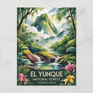 El Yunque National Forest Puerto Rico Malerei Postkarte