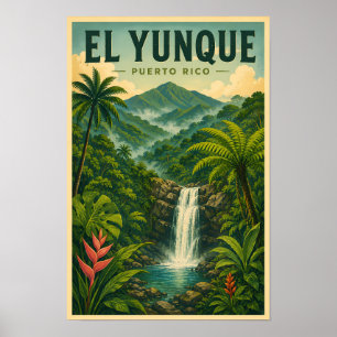El-Yunque-Nationalpark Puerto Rico Illustration Poster