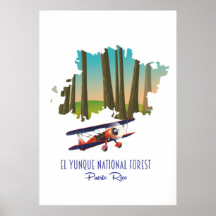 El Yunque Nationalwald Puerto Rico Karte Poster