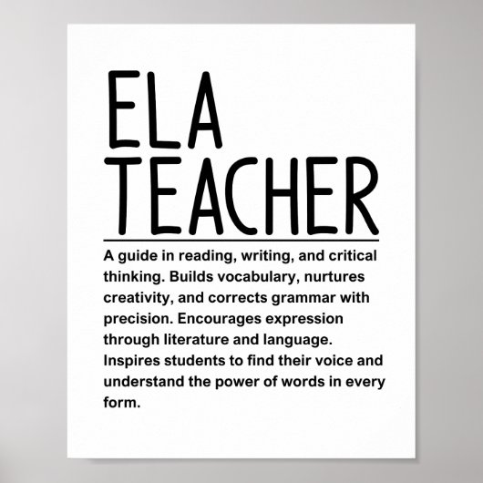 Ela-Lehrer Poster (Vorne)