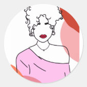 Ela - pink runder aufkleber (Vorderseite)