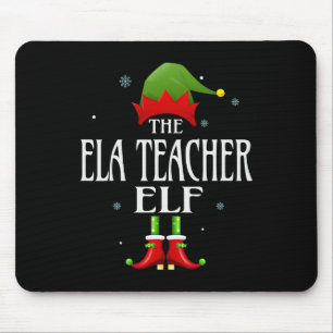 Ela Teacher Elf Xmas Matching Family Group Christm Mousepad