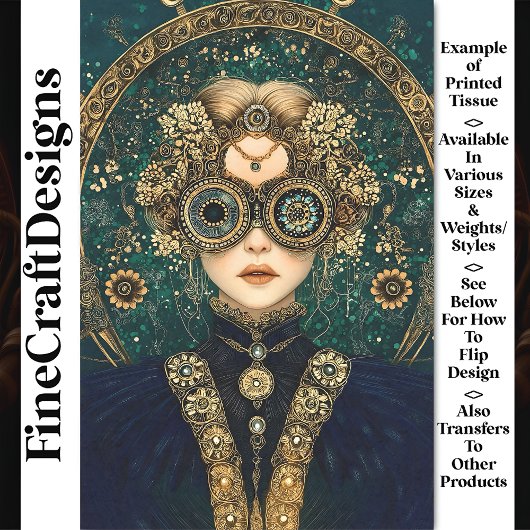 Elaborate Fantasy Steampunk Frau Y4 Decoupage Seidenpapier