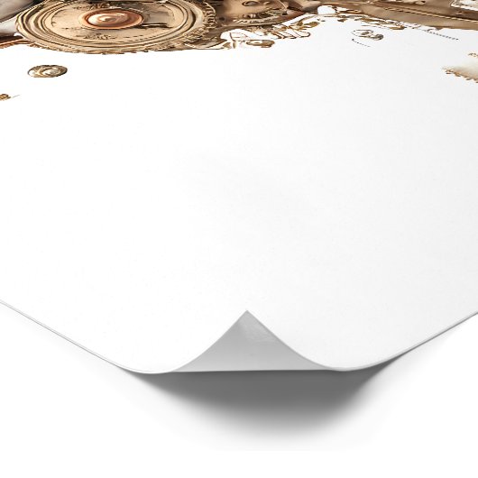 Elaborate Victorian Style: Steampunk Clockwork Poster (Ecke)